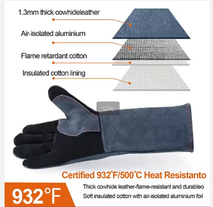 Cooka Glove'a - Heat Resistant Cooking Glove – Long Sleeve, 6-Layer Protection