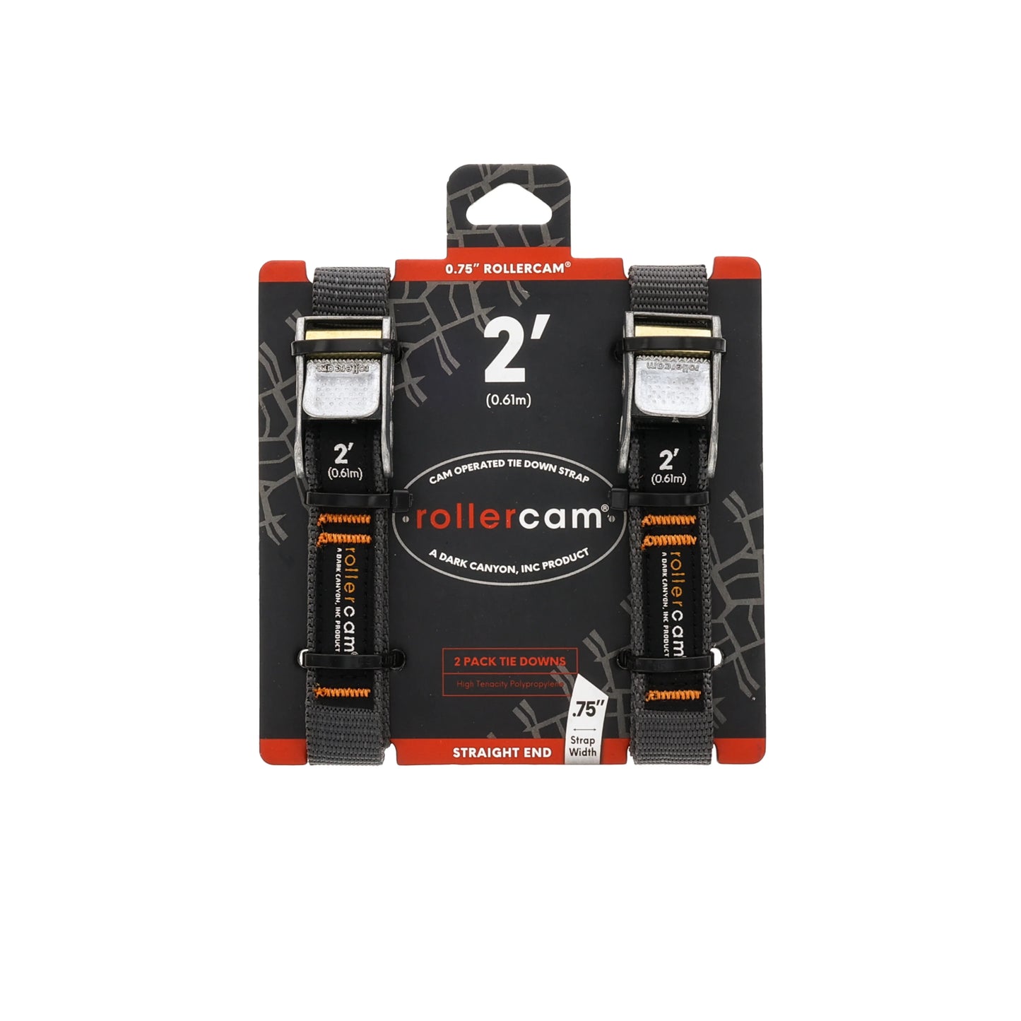 Rollercam Medium Duty Straight End 19mm tie-down strap 3ft compact size